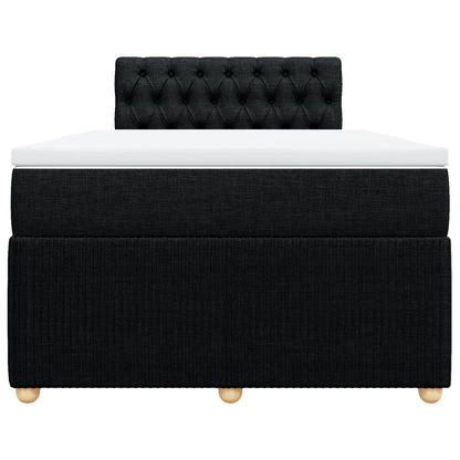 Boxspring met matras stof zwart 120x200 cm