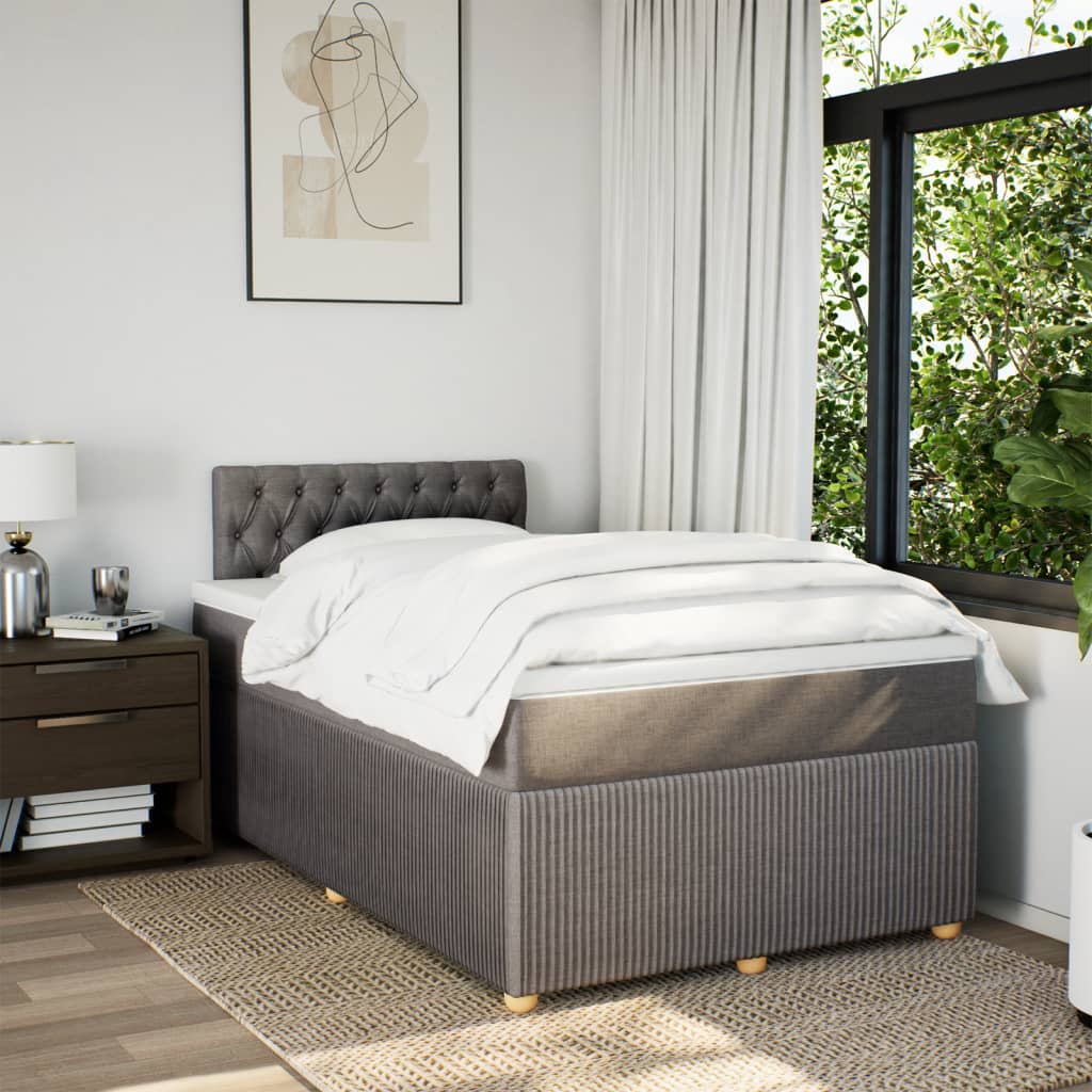 Boxspring met matras stof taupe 120x200 cm