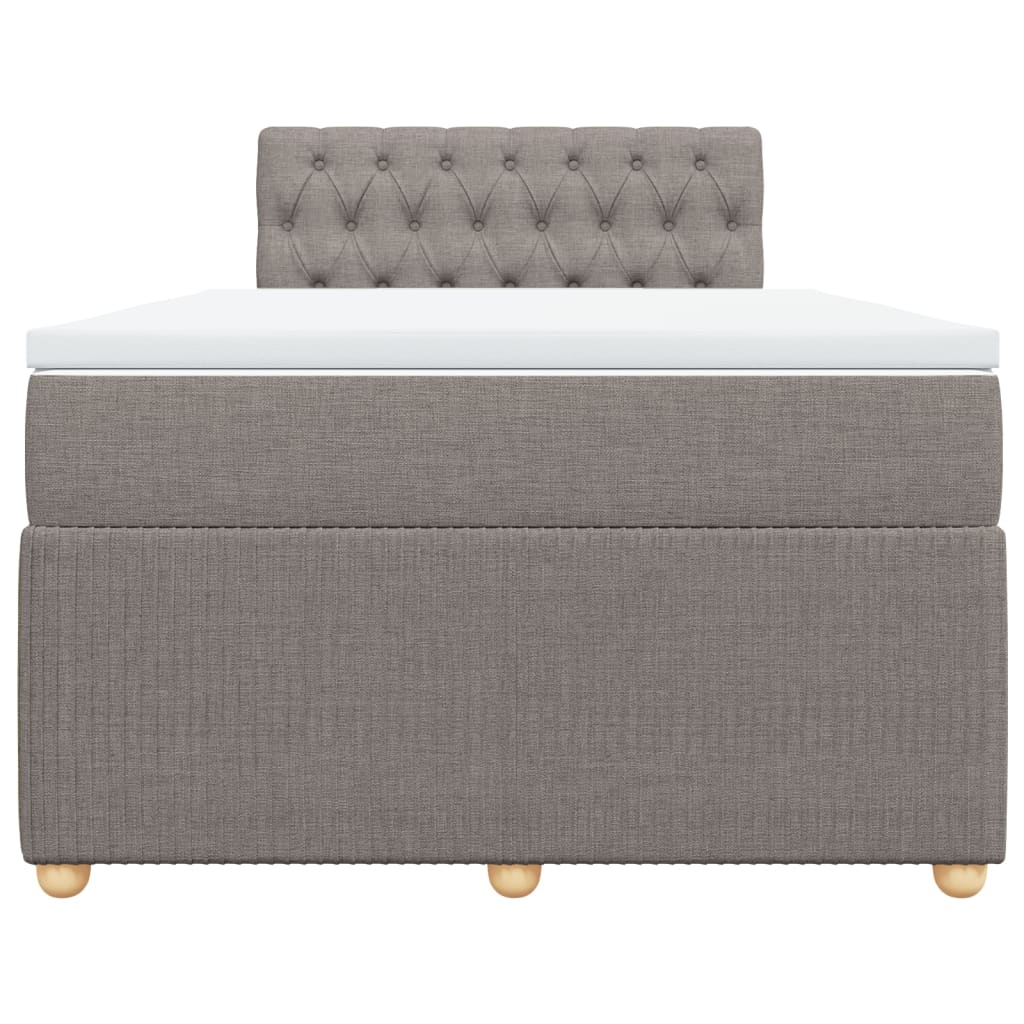 Boxspring met matras stof taupe 120x200 cm