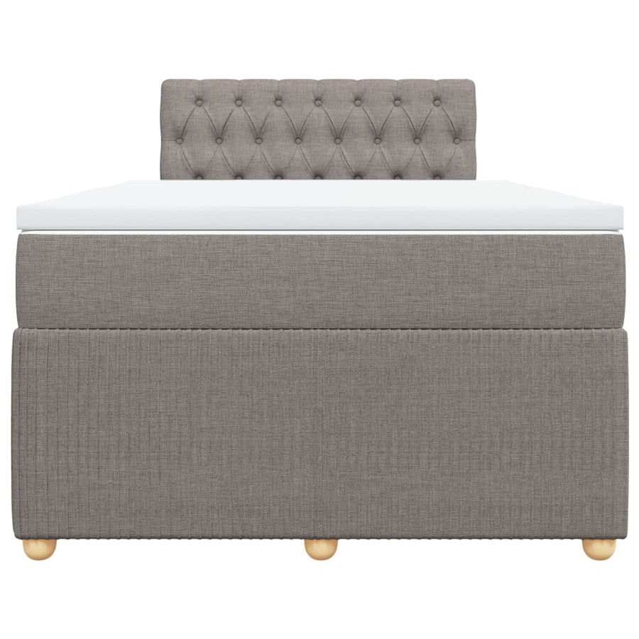 Boxspring met matras stof taupe 120x200 cm