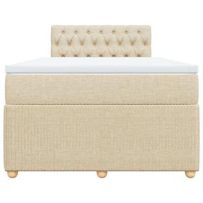 Boxspring met matras stof crèmekleurig 120x200 cm
