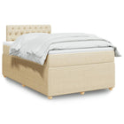 Box spring with fabric mattress, cream, 120x200 cm
