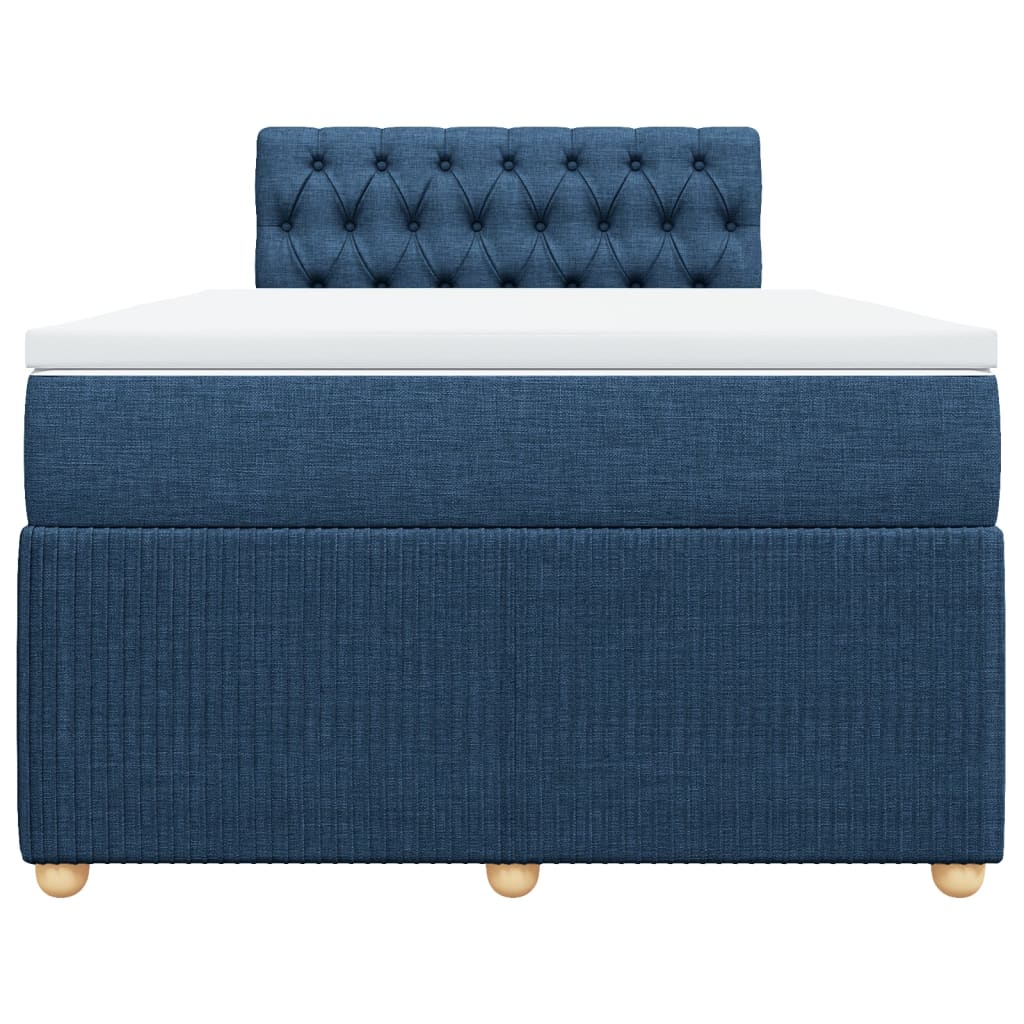 Boxspring met matras stof blauw 120x200 cm
