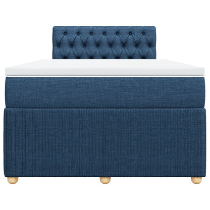 Boxspring met matras stof blauw 120x200 cm