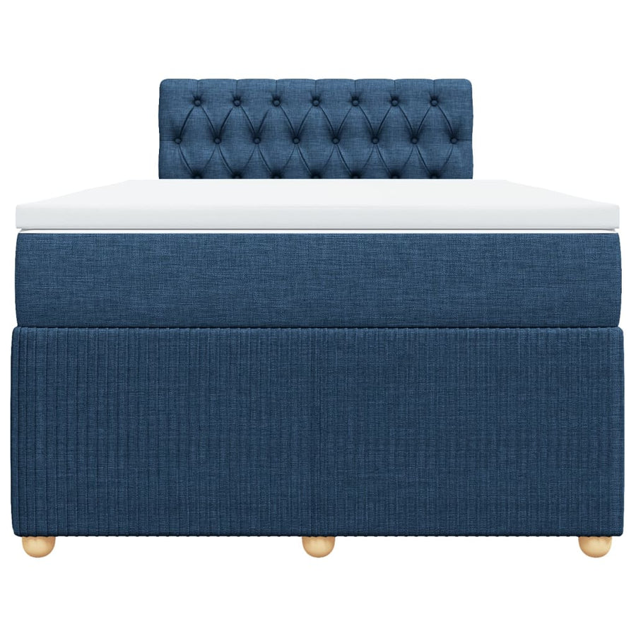 Boxspring met matras stof blauw 120x200 cm