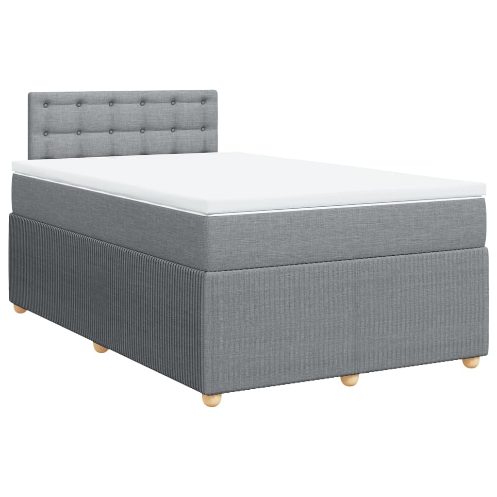 Boxspring met matras stof lichtgrijs 120x200 cm