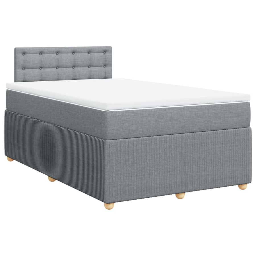 Boxspring met matras stof lichtgrijs 120x200 cm