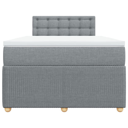Boxspring met matras stof lichtgrijs 120x200 cm