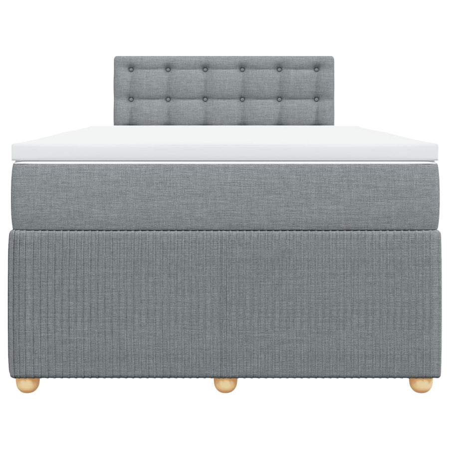 Boxspring met matras stof lichtgrijs 120x200 cm