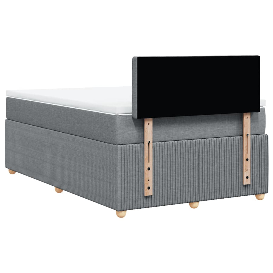 Boxspring met matras stof lichtgrijs 120x200 cm