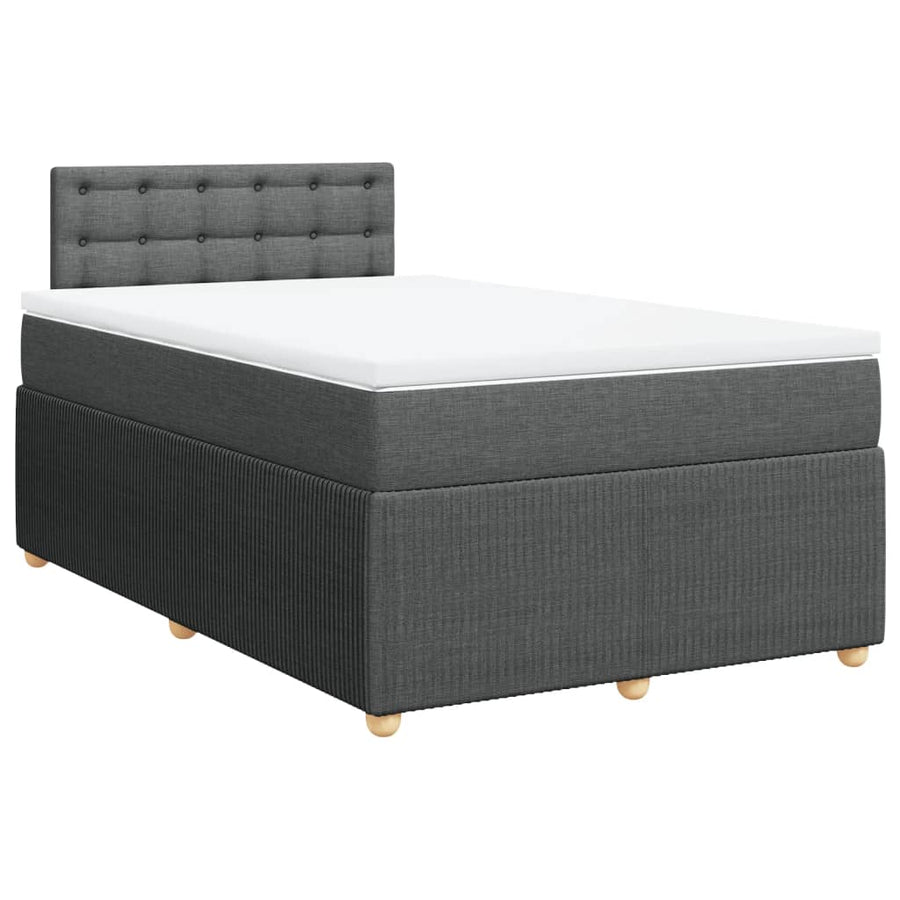 Boxspring met matras stof donkergrijs 120x200 cm