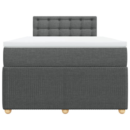Boxspring met matras stof donkergrijs 120x200 cm