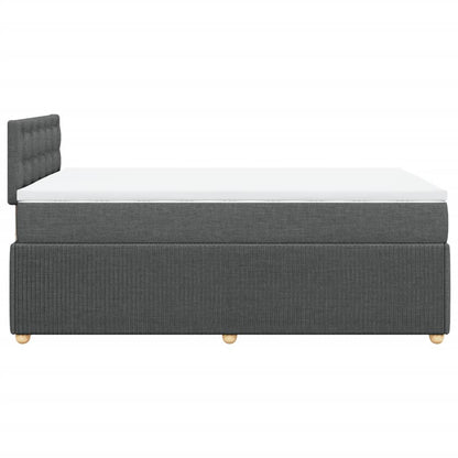 Boxspring met matras stof donkergrijs 120x200 cm