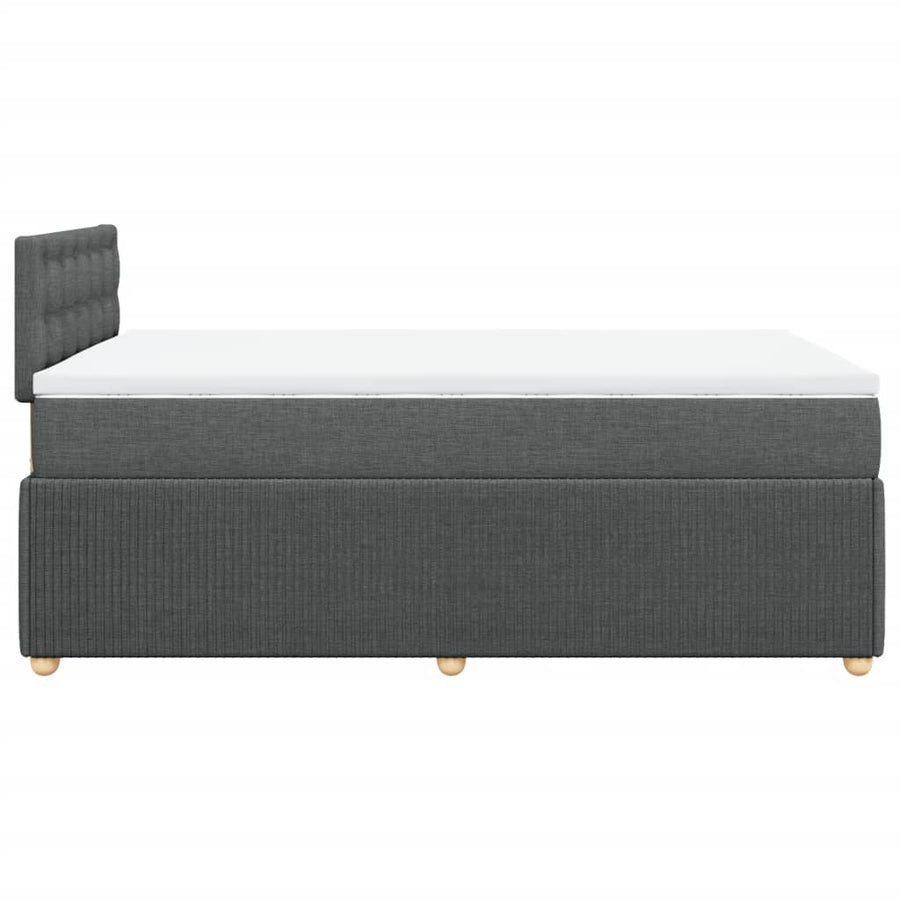 Boxspring met matras stof donkergrijs 120x200 cm