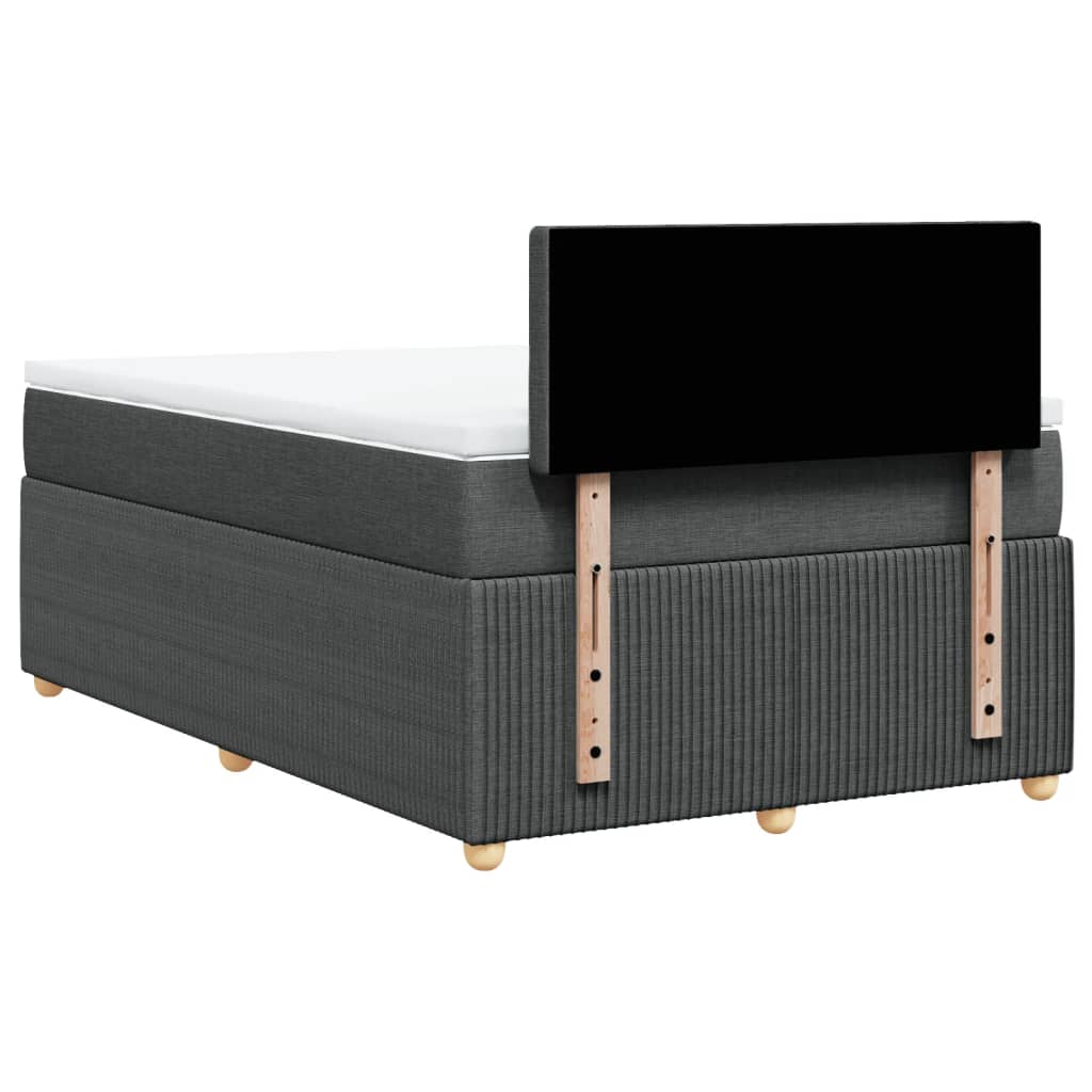 Boxspring met matras stof donkergrijs 120x200 cm
