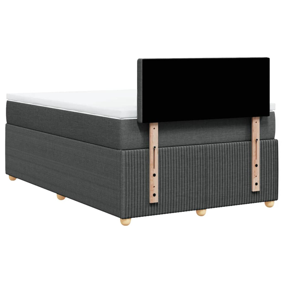 Boxspring met matras stof donkergrijs 120x200 cm