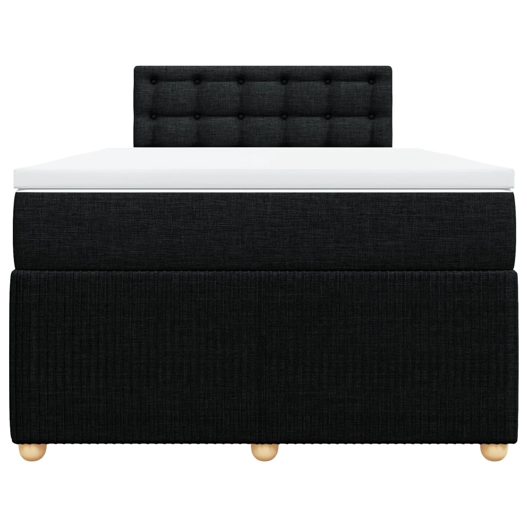 Boxspring met matras stof zwart 120x200 cm