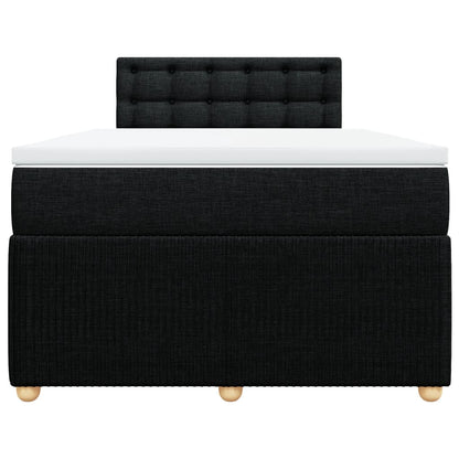 Boxspring met matras stof zwart 120x200 cm