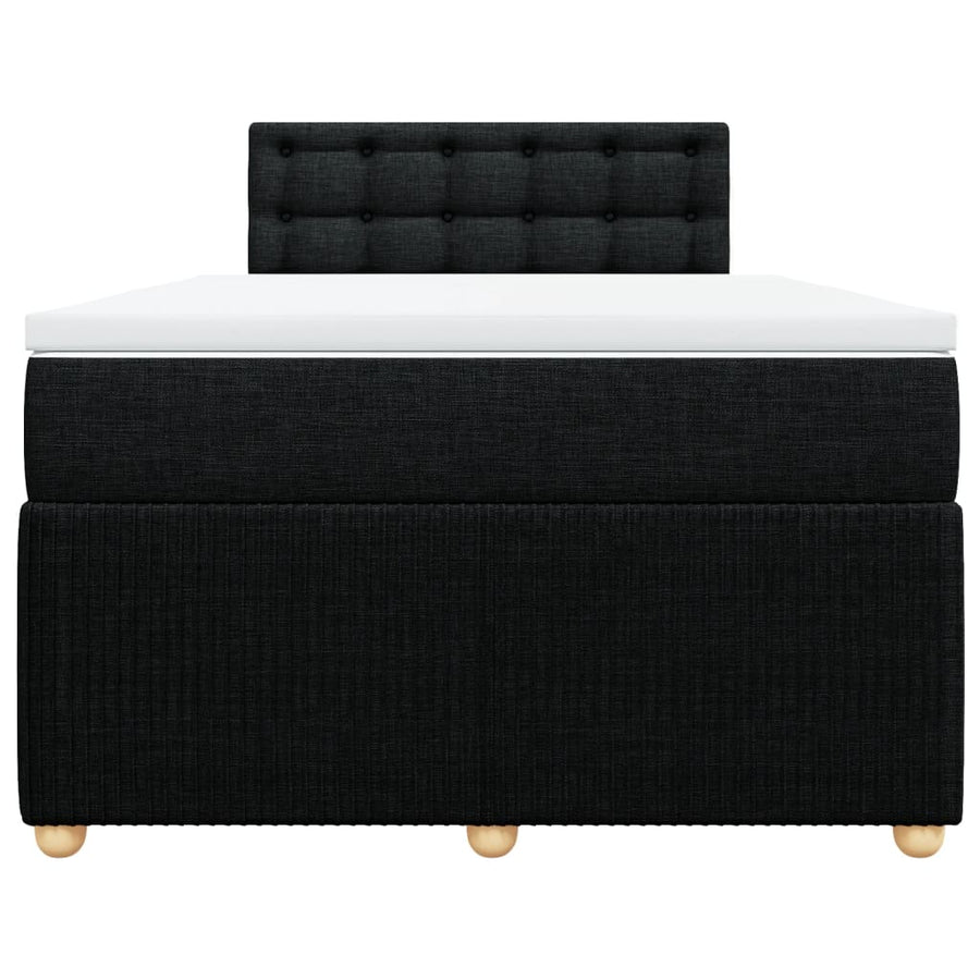 Boxspring met matras stof zwart 120x200 cm