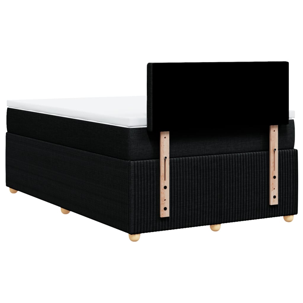 Boxspring met matras stof zwart 120x200 cm