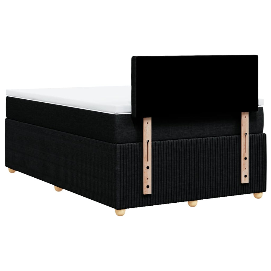 Boxspring met matras stof zwart 120x200 cm