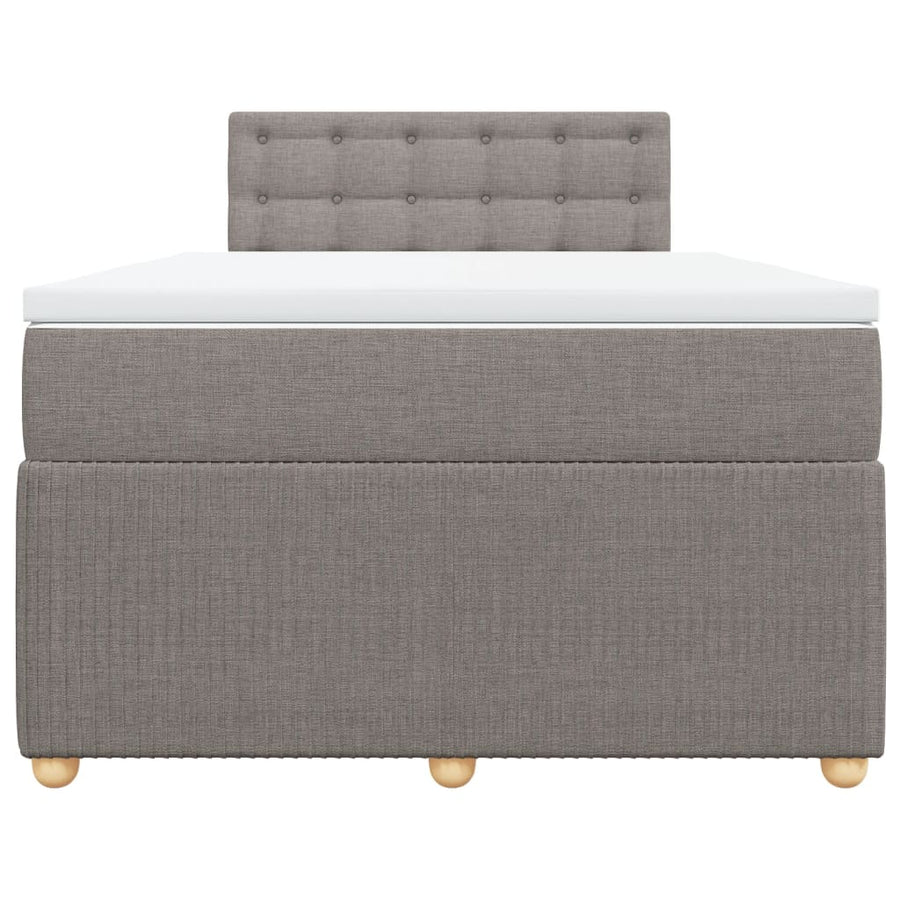 Boxspring met matras stof taupe 120x200 cm