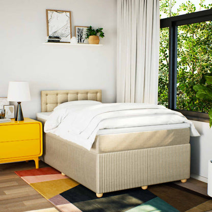 Boxspring met matras stof crèmekleurig 120x200 cm