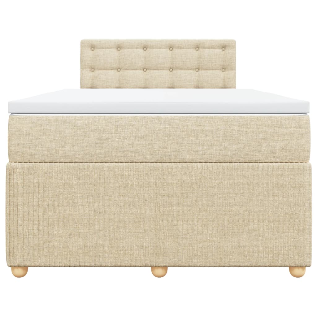 Boxspring met matras stof crèmekleurig 120x200 cm
