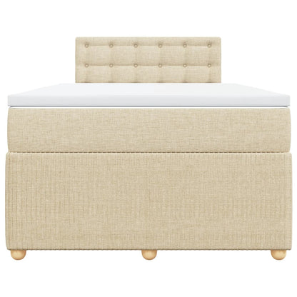 Boxspring met matras stof crèmekleurig 120x200 cm