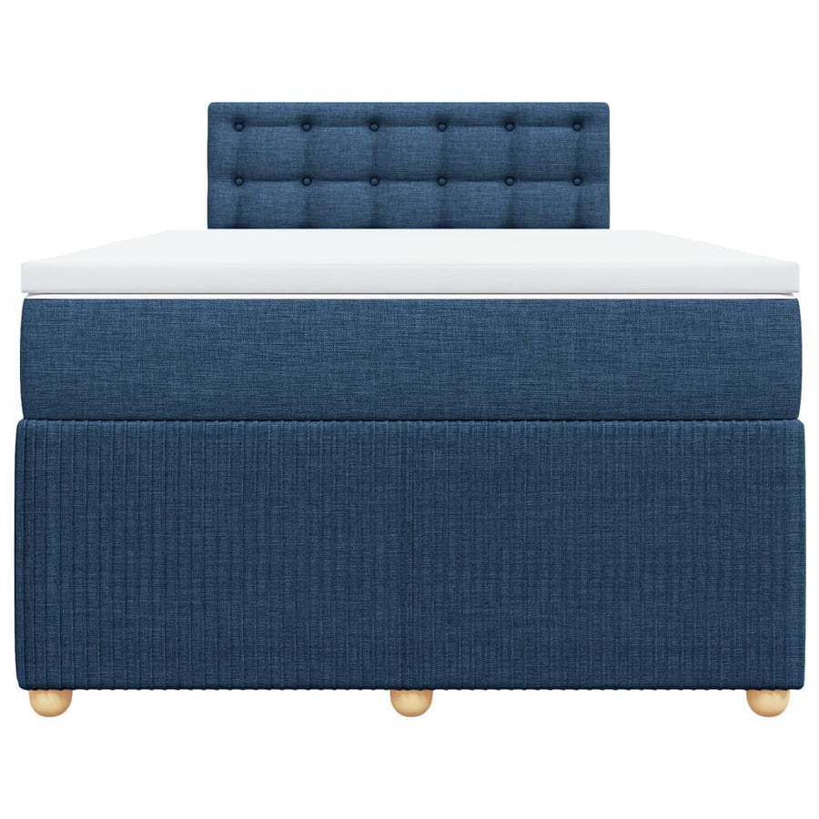 Boxspring met matras stof blauw 120x200 cm