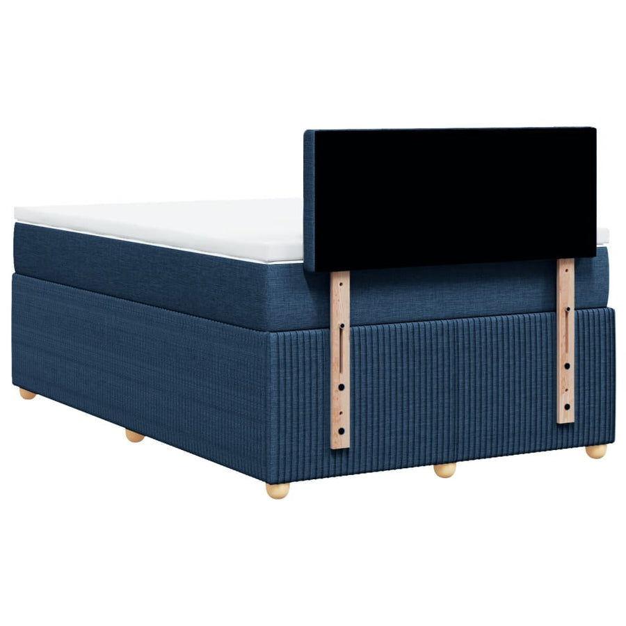 Boxspring met matras stof blauw 120x200 cm