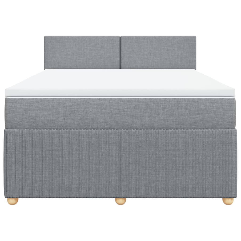 Boxspring met matras stof lichtgrijs 140x190 cm