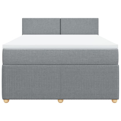 Boxspring met matras stof lichtgrijs 140x190 cm