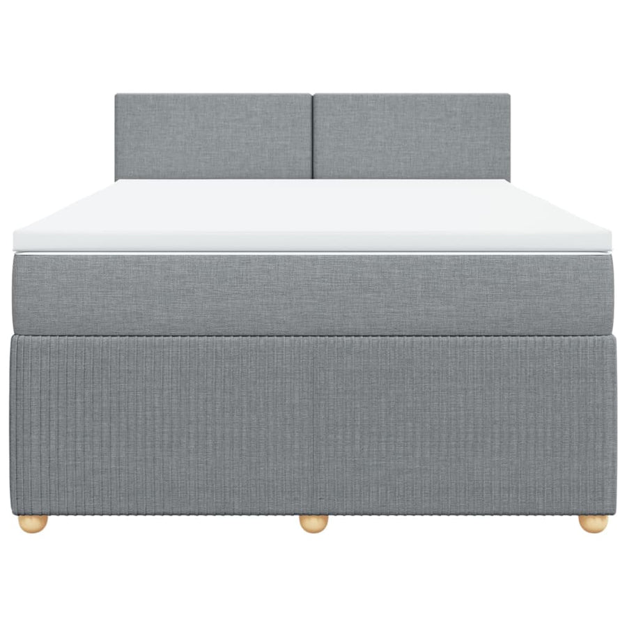 Boxspring met matras stof lichtgrijs 140x190 cm