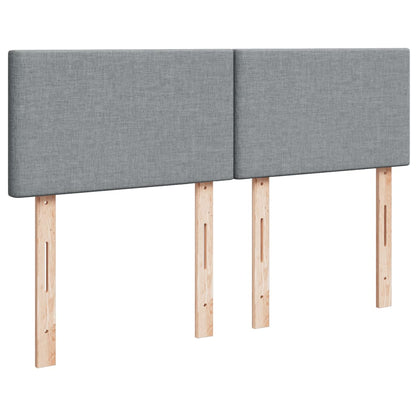 Boxspring met matras stof lichtgrijs 140x190 cm