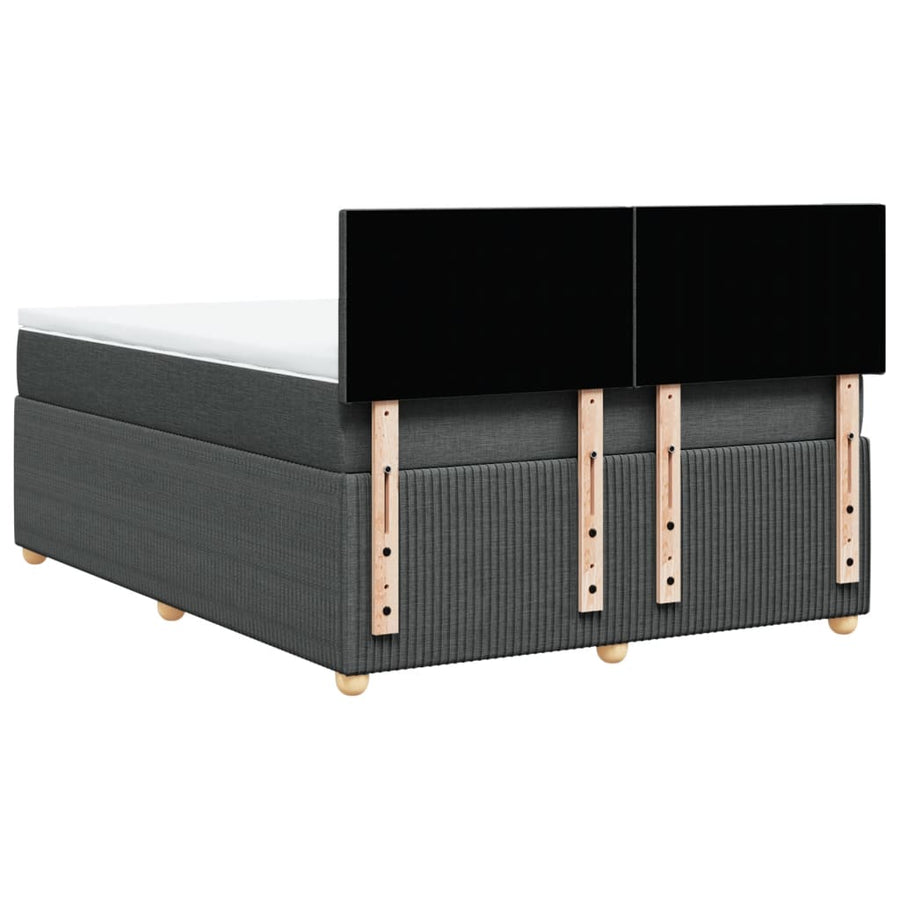 Boxspring met matras stof donkergrijs 140x190 cm