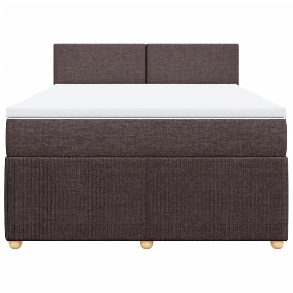 Boxspring met matras stof donkerbruin 140x190 cm