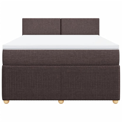 Boxspring met matras stof donkerbruin 140x190 cm