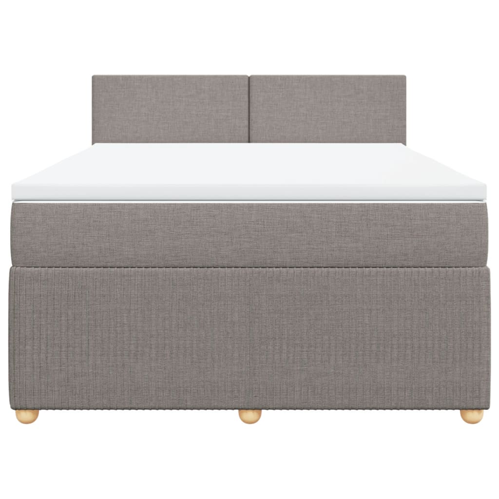Boxspring met matras stof taupe 140x190 cm