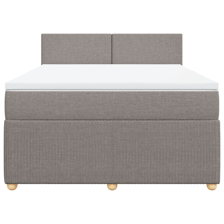 Boxspring met matras stof taupe 140x190 cm