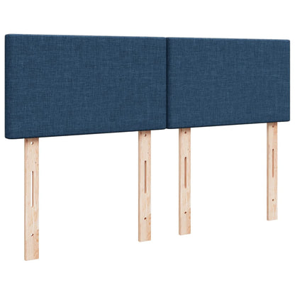 Boxspring met matras stof blauw 140x190 cm