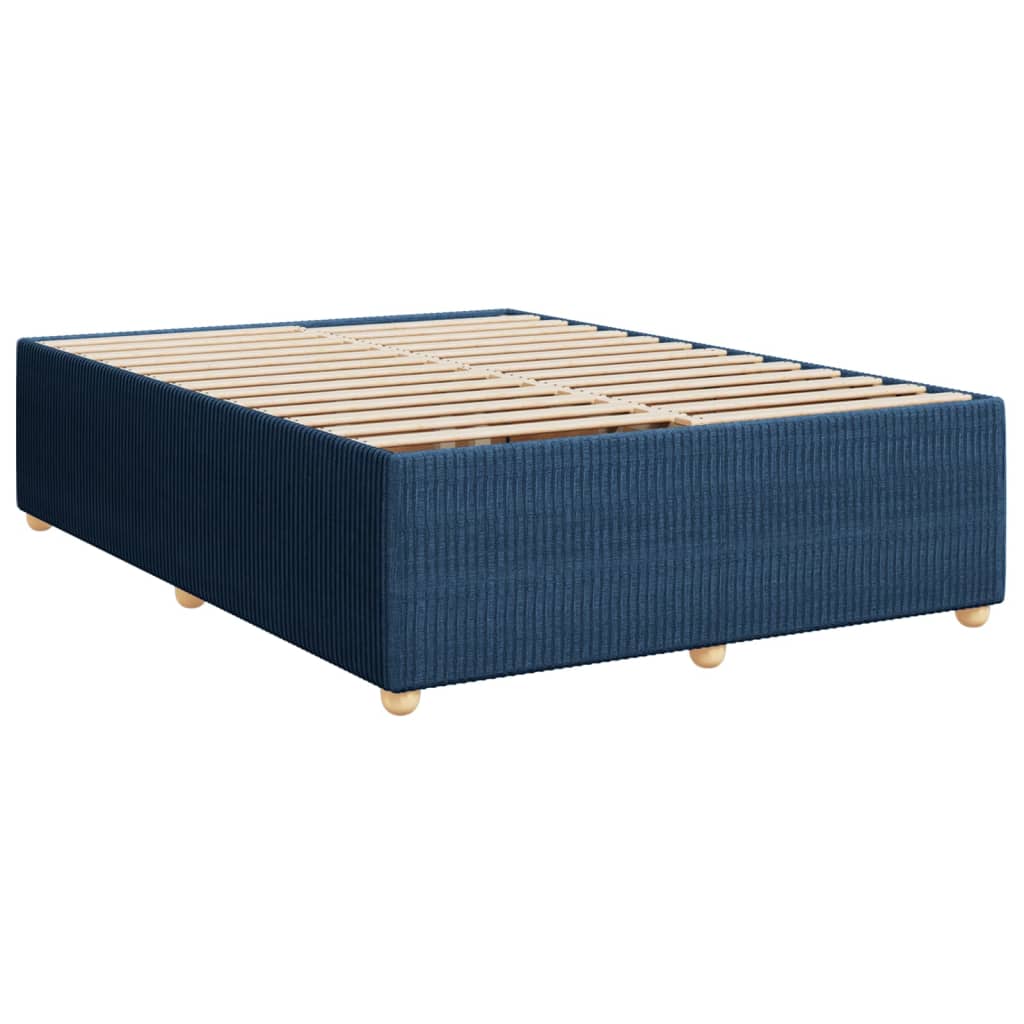 Boxspring met matras stof blauw 140x190 cm