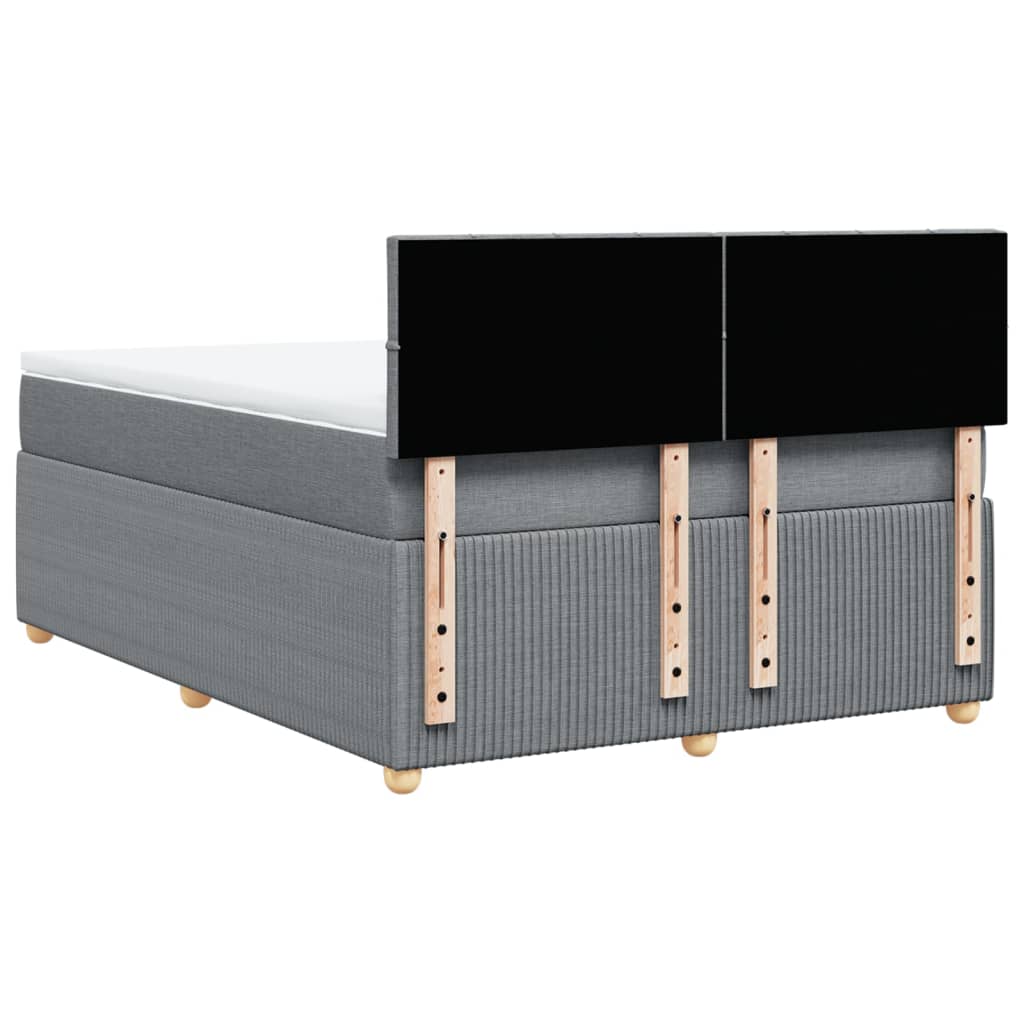 Boxspring met matras stof lichtgrijs 140x190 cm