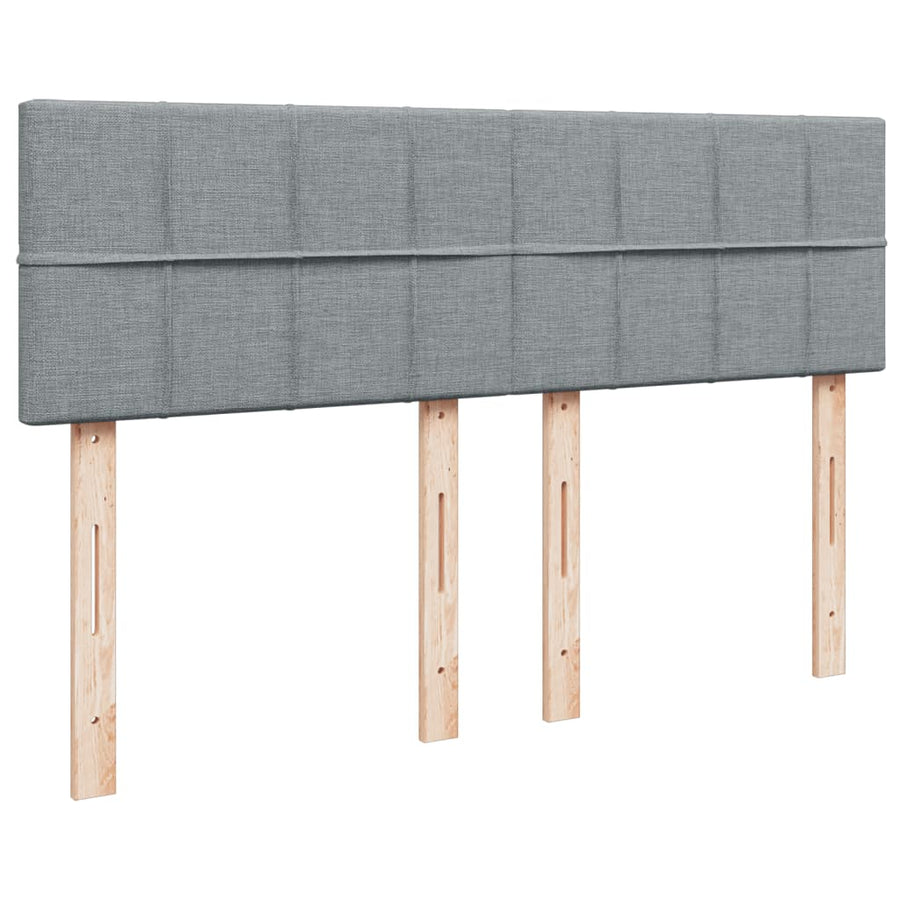 Boxspring met matras stof lichtgrijs 140x190 cm