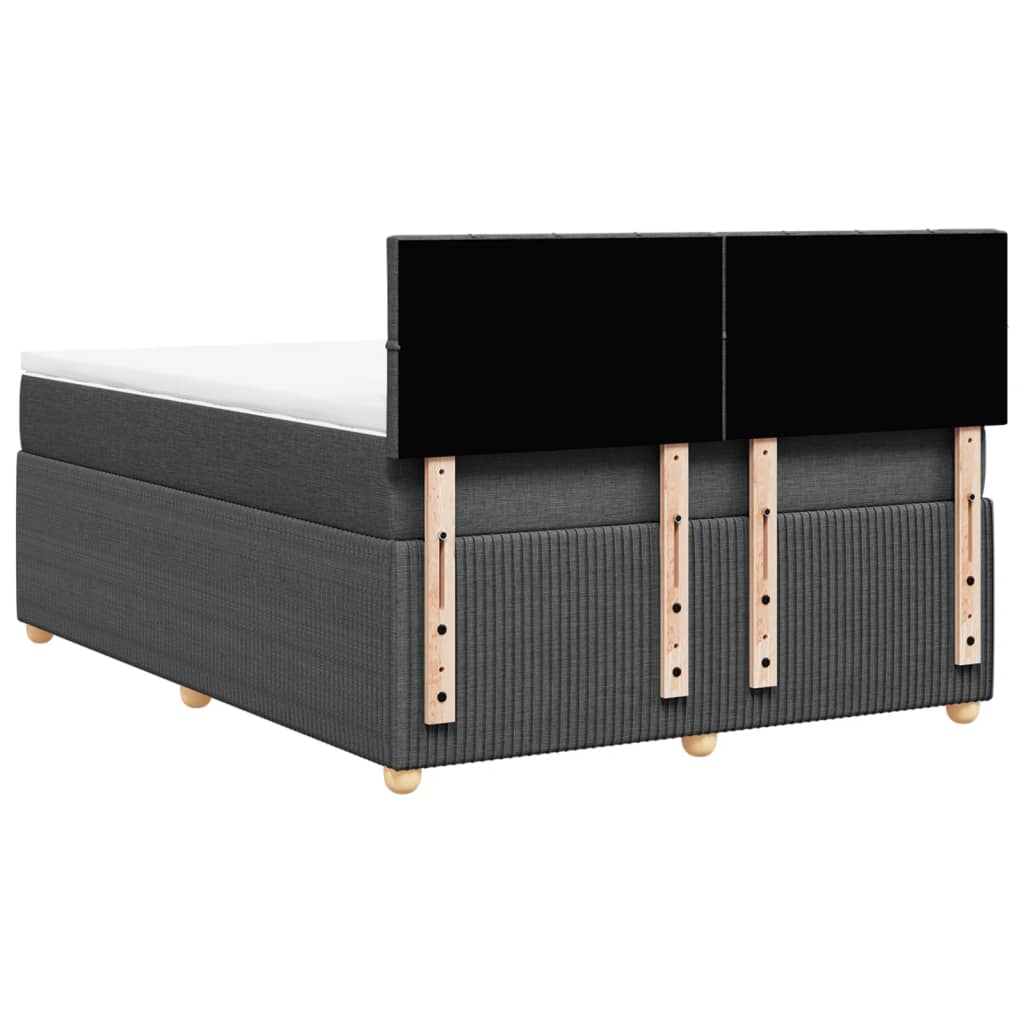 Boxspring met matras stof donkergrijs 140x190 cm