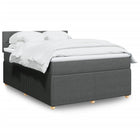 Boxspring met matras 140x190 cm donkergrijs