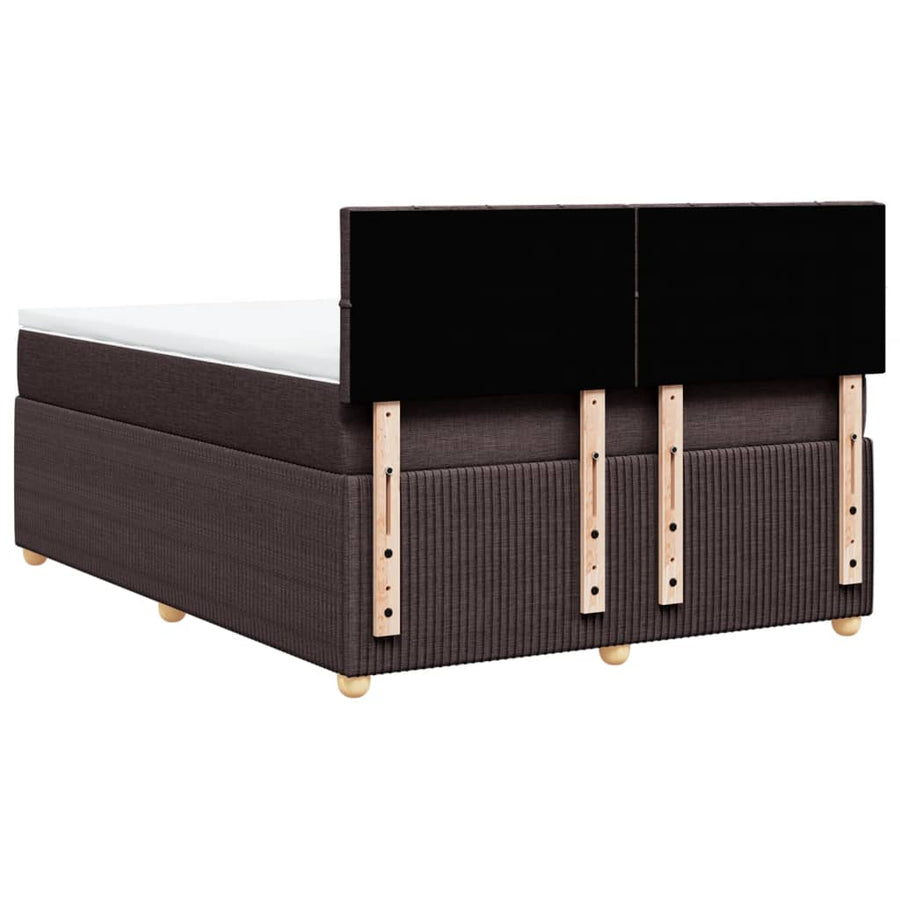 Boxspring met matras stof donkerbruin 140x190 cm
