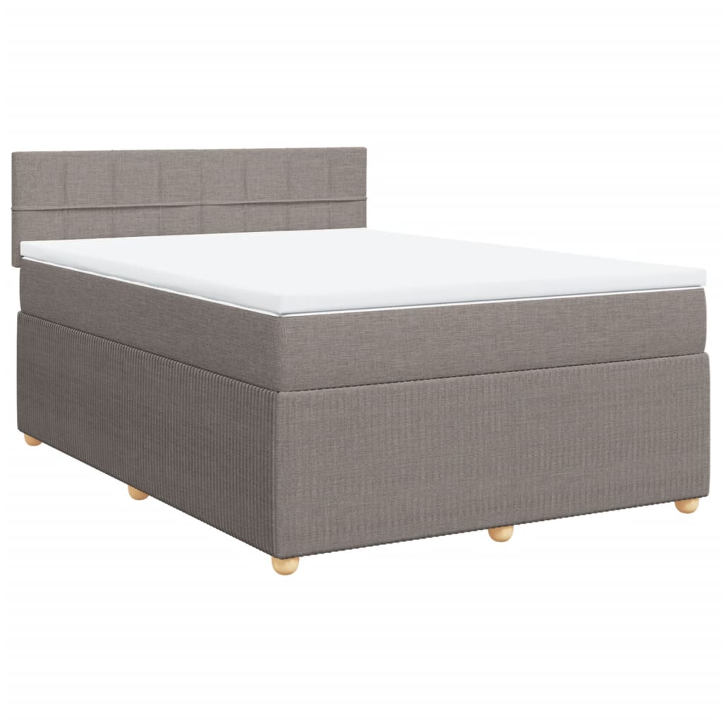 Boxspring met matras stof taupe 140x190 cm