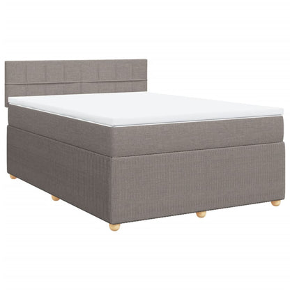 Boxspring met matras stof taupe 140x190 cm