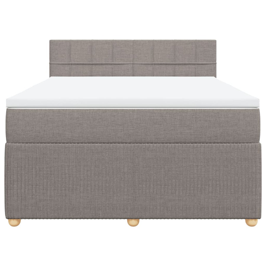 Boxspring met matras stof taupe 140x190 cm